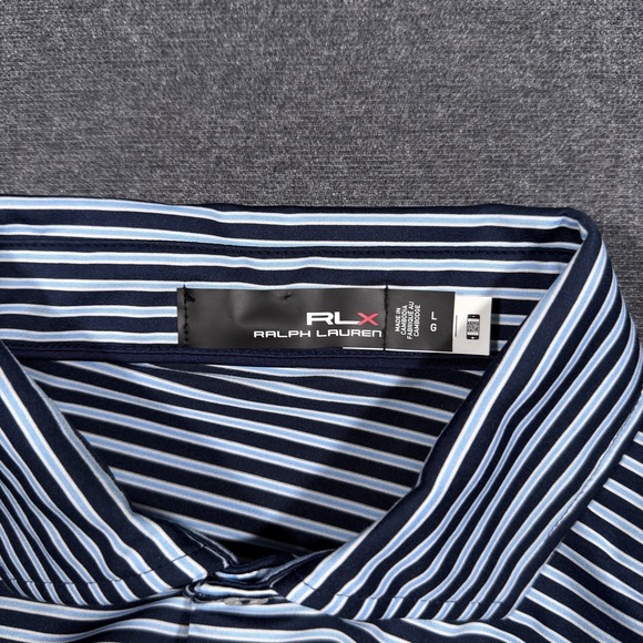 RLX Ralph Lauren Polo Shirt Mens Large Golf Wicking Stretch Short Sleeve Striped - Picture 4 of 7